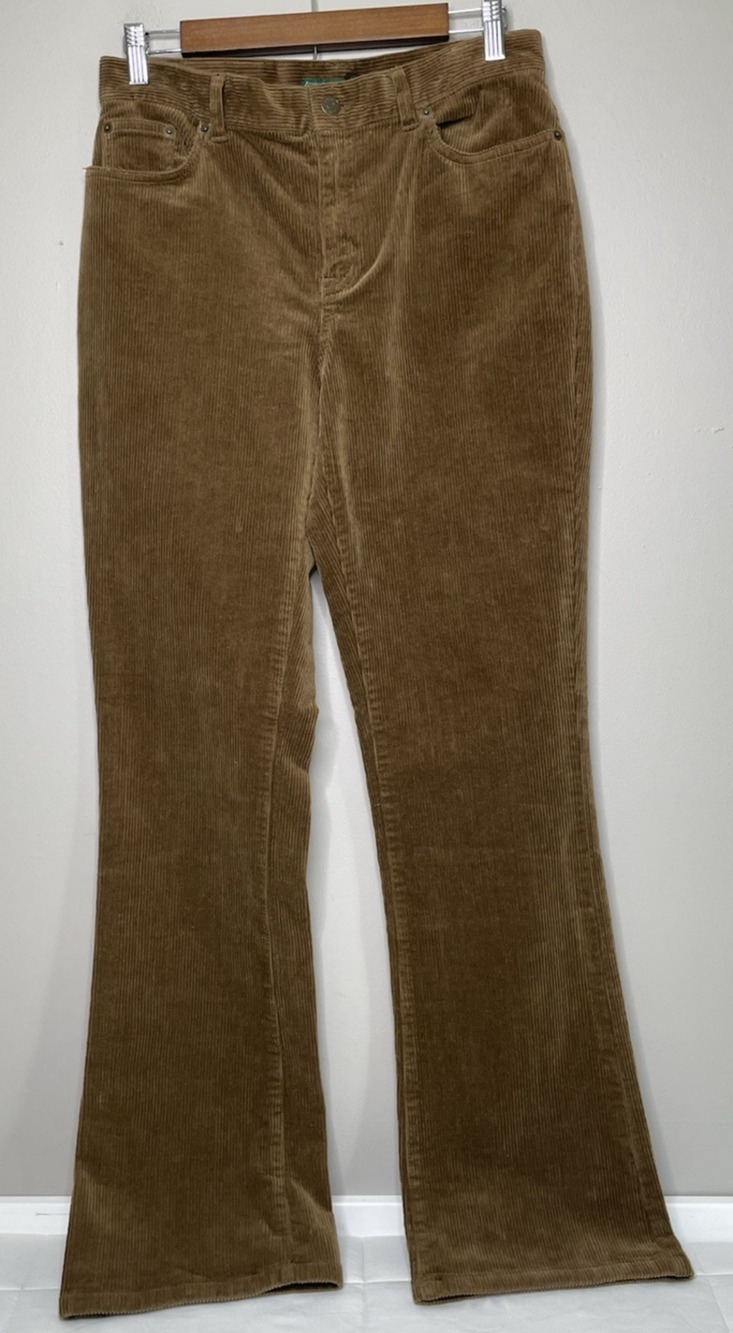 Ralph Lauren Jeans Co Brown Corduroy Classic Bootcut Stretch Pants Womens 6
